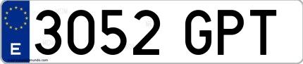 Ejemplo de matrícula española 3052 GPT