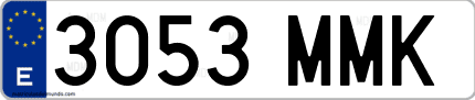 Ejemplo de matrícula de coche ordinaria 3053 MMK