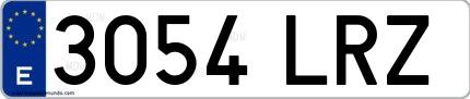 Ejemplo de matrícula española 3054 LRZ