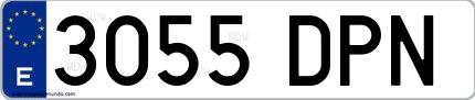 Ejemplo de matrícula española 3055 DPN