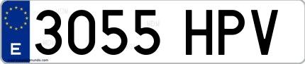 Ejemplo de matrícula española 3055 HPV