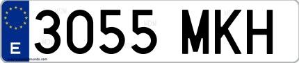 Ejemplo de matrícula española 3055 MKH