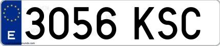 Ejemplo de matrícula española 3056 KSC