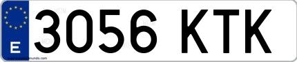 Ejemplo de matrícula española 3056 KTK