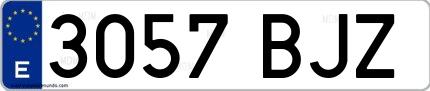Ejemplo de matrícula española 3057 BJZ