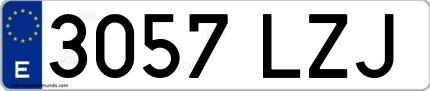 Ejemplo de matrícula española 3057 LZJ