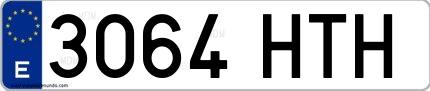 Ejemplo de matrícula española 3064 HTH