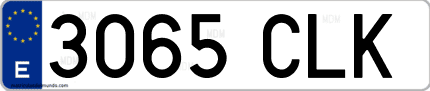 Ejemplo de matrícula de coche ordinaria 3065 CLK