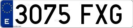 Ejemplo de matrícula española 3075 FXG