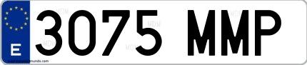 Ejemplo de matrícula española 3075 MMP