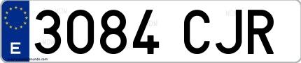 Ejemplo de matrícula española 3084 CJR