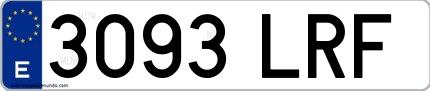 Ejemplo de matrícula española 3093 LRF