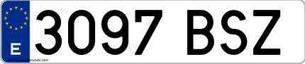 Ejemplo de matrícula española 3097 BSZ