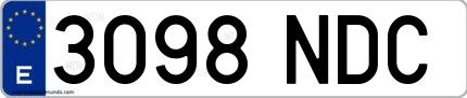 Ejemplo de matrícula española 3098 NDC