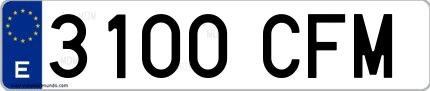 Ejemplo de matrícula española 3100 CFM