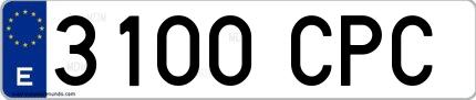 Ejemplo de matrícula española 3100 CPC