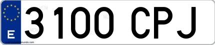 Ejemplo de matrícula española 3100 CPJ