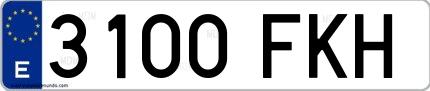 Ejemplo de matrícula española 3100 FKH