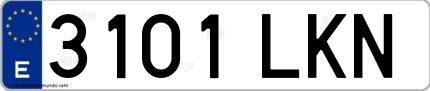 Ejemplo de matrícula española 3101 LKN