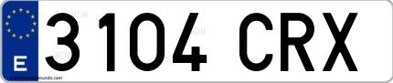 Ejemplo de matrícula española 3104 CRX