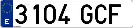 Ejemplo de matrícula española 3104 GCF