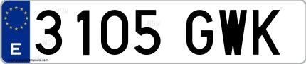 Ejemplo de matrícula española 3105 GWK