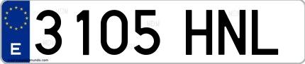 Ejemplo de matrícula española 3105 HNL