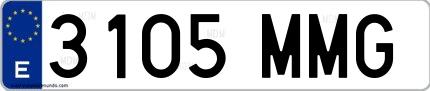Ejemplo de matrícula española 3105 MMG