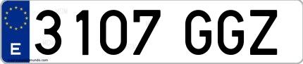 Ejemplo de matrícula española 3107 GGZ