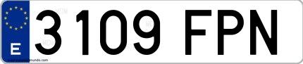Ejemplo de matrícula española 3109 FPN