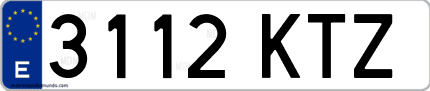Ejemplo de matrícula de coche ordinaria 3112 KTZ
