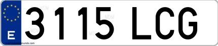 Ejemplo de matrícula española 3115 LCG