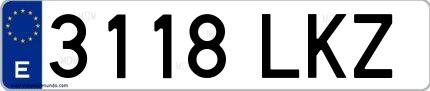 Ejemplo de matrícula española 3118 LKZ