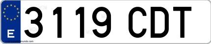 Ejemplo de matrícula española 3119 CDT