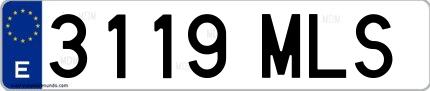Ejemplo de matrícula española 3119 MLS