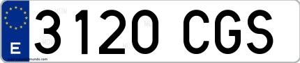 Ejemplo de matrícula española 3120 CGS