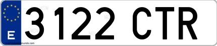 Ejemplo de matrícula española 3122 CTR