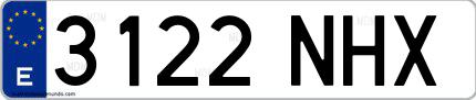 Ejemplo de matrícula española 3122 NHX