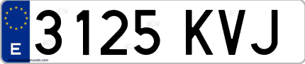 Ejemplo de matrícula de coche ordinaria 3125 KVJ
