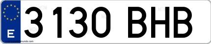 Ejemplo de matrícula española 3130 BHB