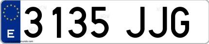 Ejemplo de matrícula española 3135 JJG