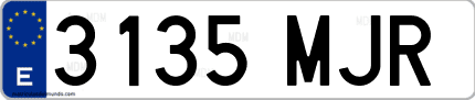 Ejemplo de matrícula de coche ordinaria 3135 MJR
