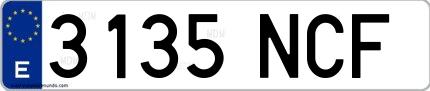 Ejemplo de matrícula española 3135 NCF