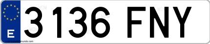 Ejemplo de matrícula española 3136 FNY