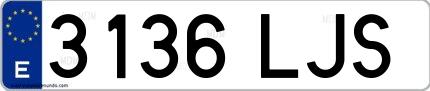 Ejemplo de matrícula española 3136 LJS