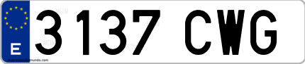 Ejemplo de matrícula de coche ordinaria 3137 CWG