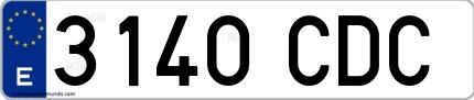 Ejemplo de matrícula española 3140 CDC