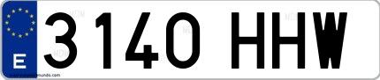 Ejemplo de matrícula española 3140 HHW