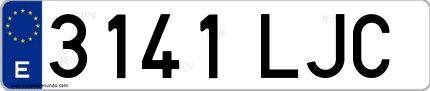 Ejemplo de matrícula española 3141 LJC