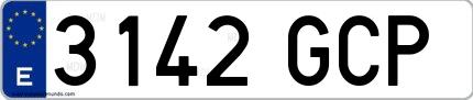 Ejemplo de matrícula española 3142 GCP